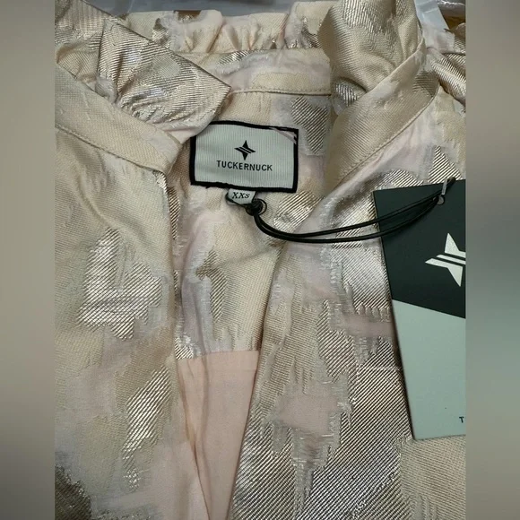 NWT Tuckernuck Palmerston Champagne Fil Coupé Mini Dress XXS Wedding Guest - Picture 8 of 13